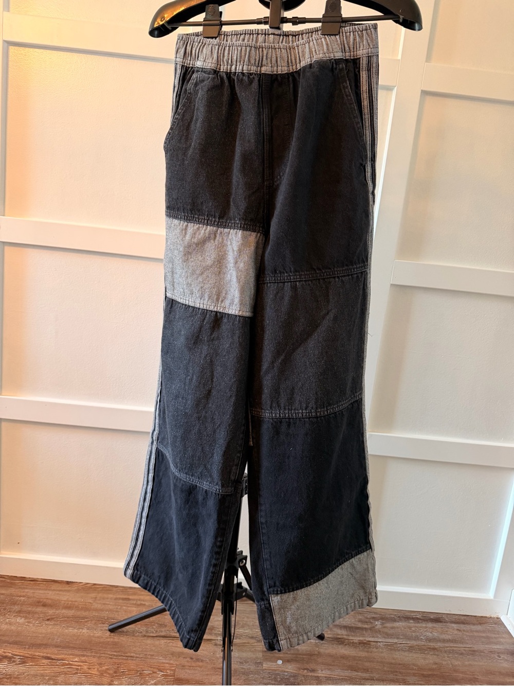 Adidas Originals x Ksenia Schnaider Patchwork Wide Leg Jeans